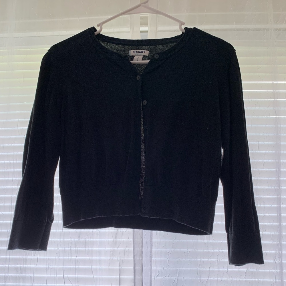 Black quarter sleeve cardigan